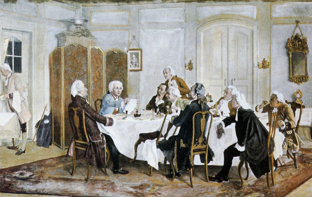 Kant and his table companions, painting by Emil Doerstling (1892/1893)