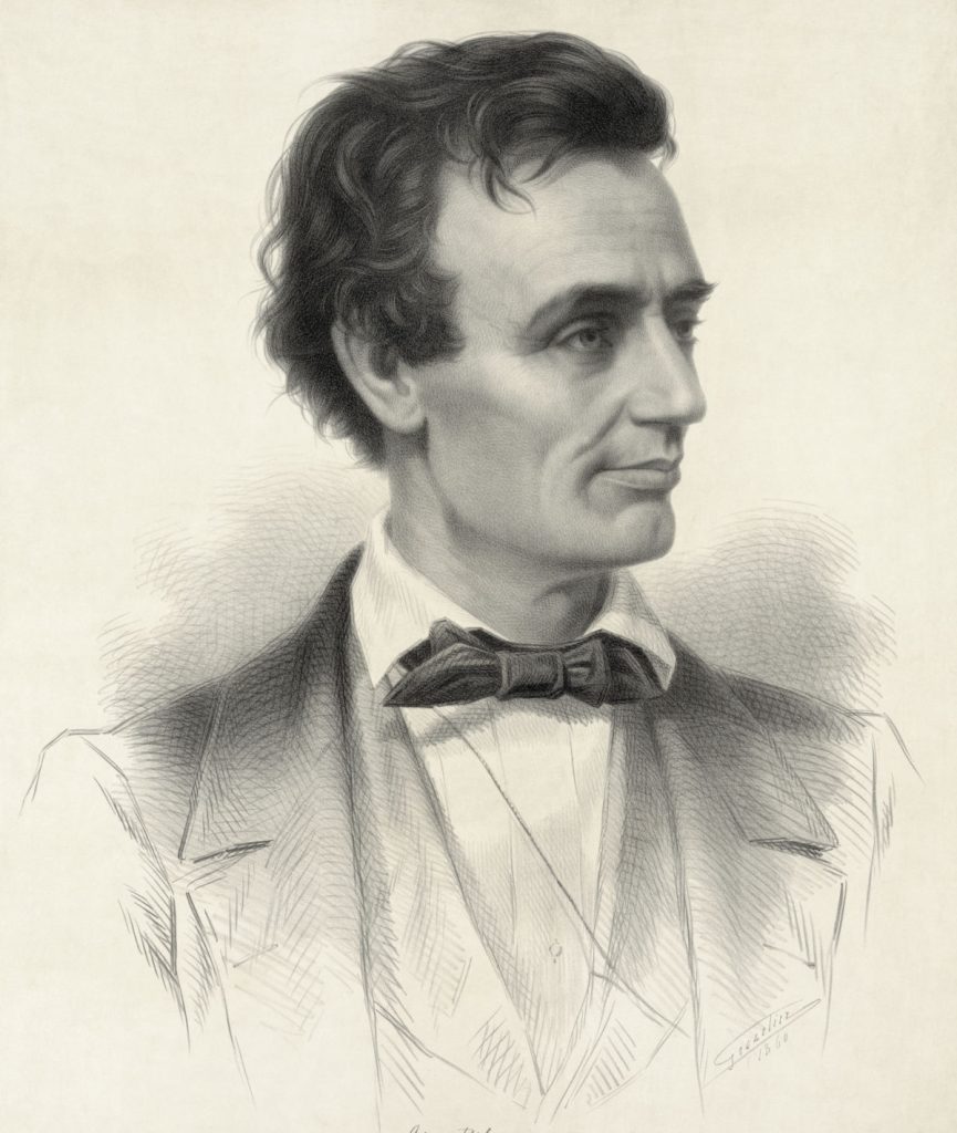Abraham Lincoln im Jahre 1860, von Adam Cuerden, gemeinfrei.