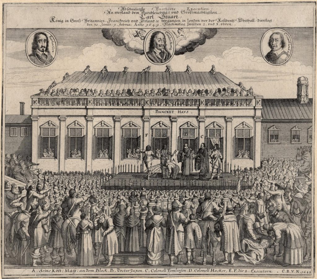 The Beheading of Charles I in a Contemporary German Print Public Domain, https://commons.wikimedia.org/w/index.php?curid=6368163