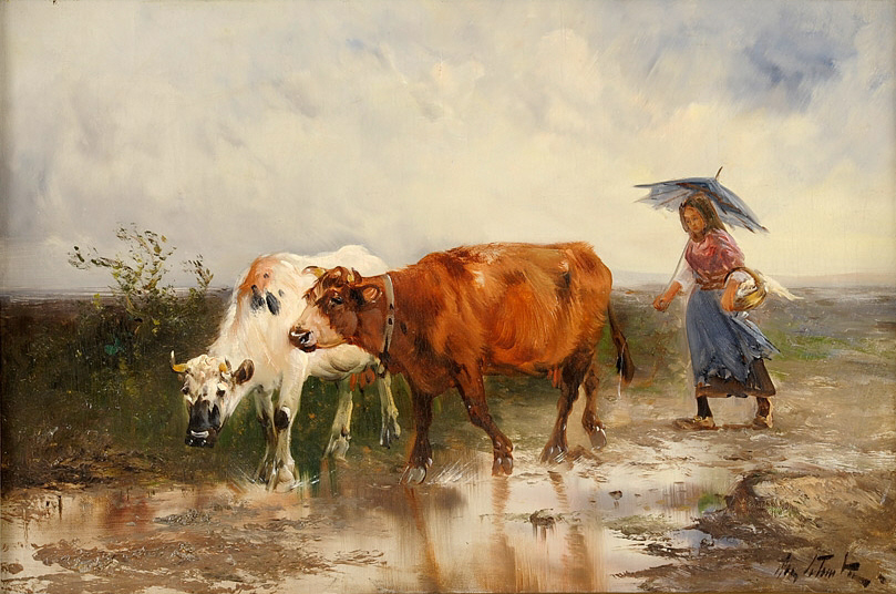 Henry Schouten (1857-1927): Auf dem Heimweg, Public domain, via Wikimedia Commons