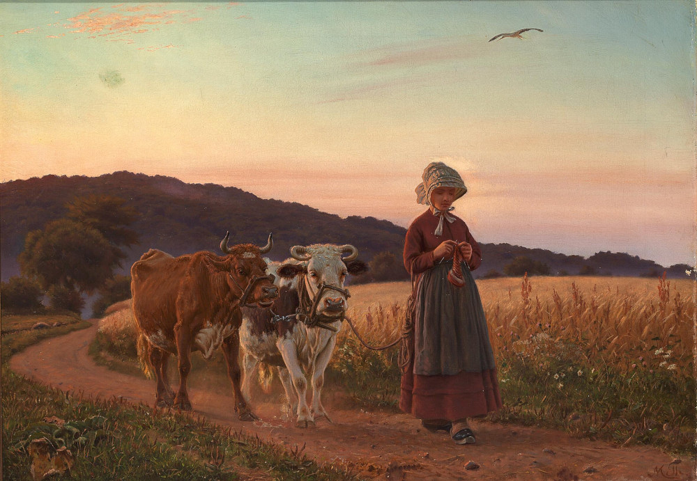 Michael Therkildsen, 1868-1925 - Hjem fra marken, Public Domain